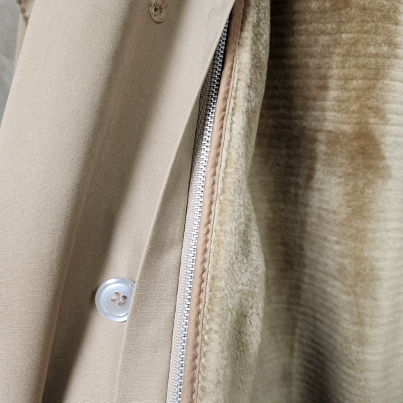 Vintage Neil Martin Men's Zip out Lining Tan Belted Trench Coat Size 16 - Picture 8 of 9
